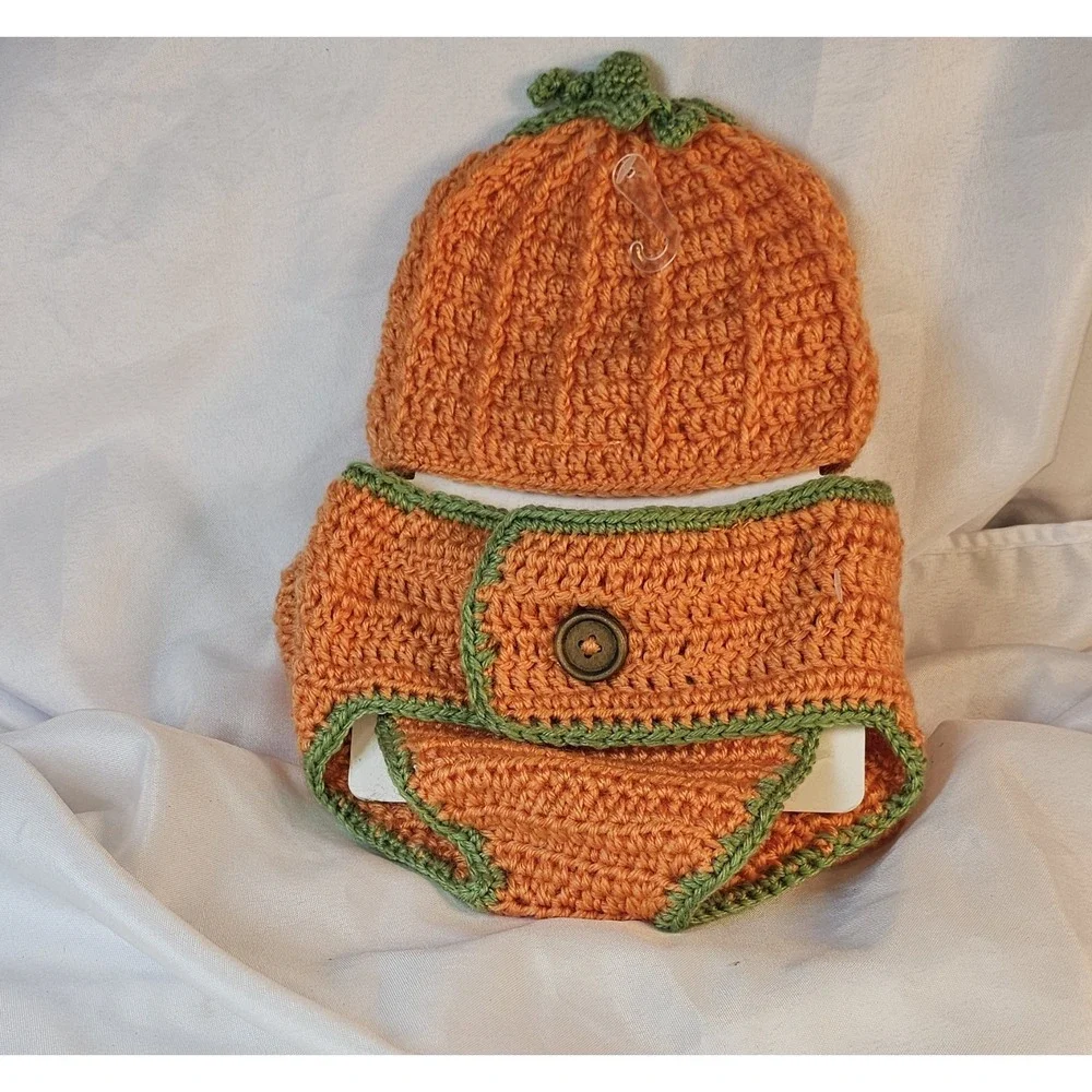 Hand Crochet 3 Piece Baby Set 0-6 Month Halloween I Am Always So 'Dorable NIP